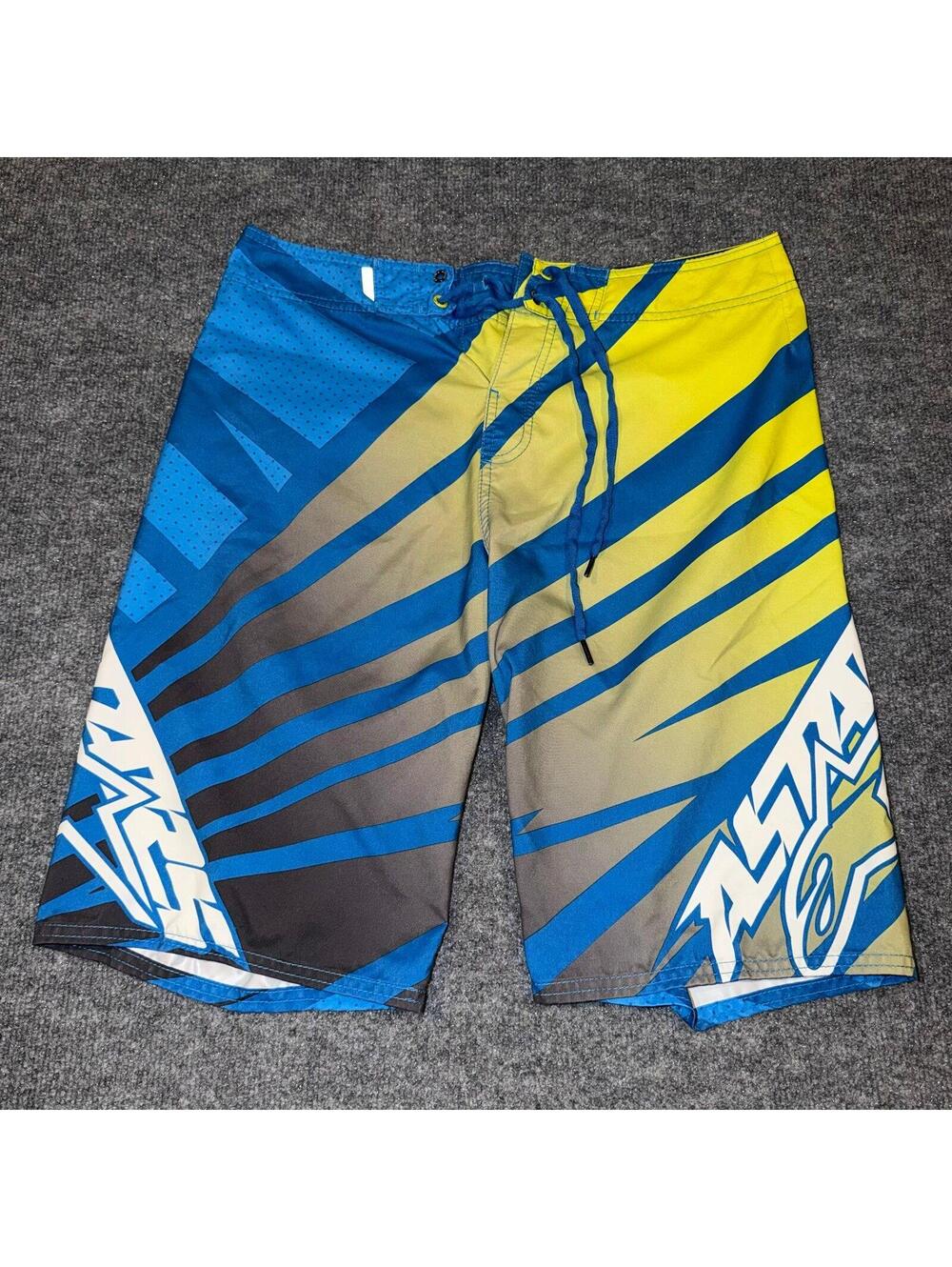 Alpine Stars Y2K Racing Surf Board Shorts Mens LG 34 VTG Y2K 90s Rare